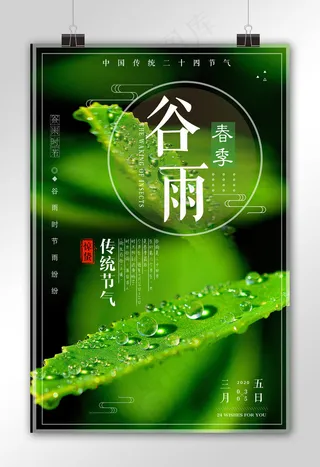 中国风24节气之谷雨海报