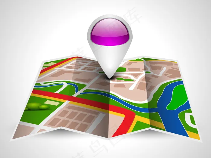导航地图或灰色背景指针的路线图eps,ai矢量模版下载