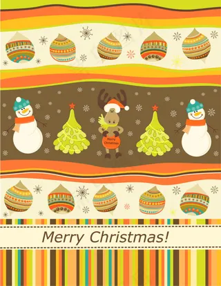 圣诞卡通插画背景01——矢量素材