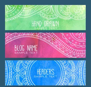 民族符号手绘线框底纹