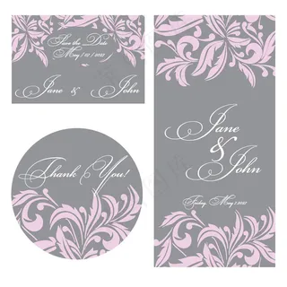 时尚婚礼贺卡背景花纹矢量素材