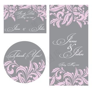 时尚婚礼贺卡背景花纹矢量素材