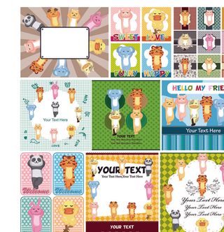 可爱卡通标签矢量图下载