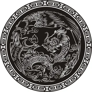 龙底纹 花边框素材下载