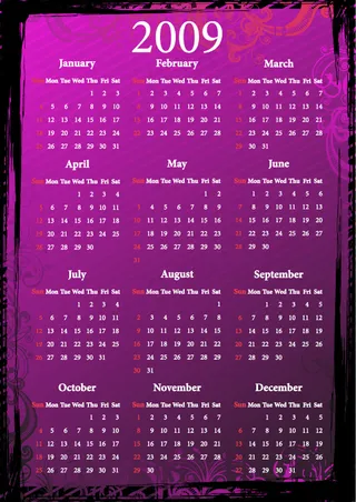 2009年历矢量模式