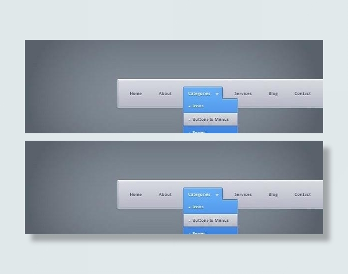 网页下拉菜单psd分层素材