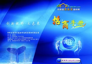 蓝色背景 科技 海 鱼 封面 画册设计