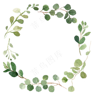 水彩花环手绘效果素材 水彩花环手绘效果素材