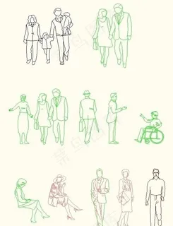 CAD家居装饰人物图块