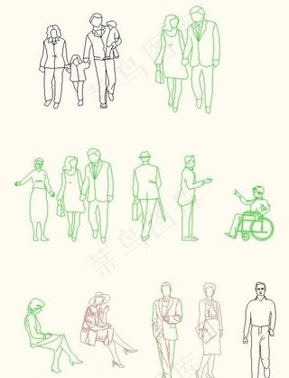 CAD家居装饰人物图块