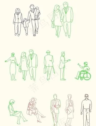 CAD家居装饰人物图块