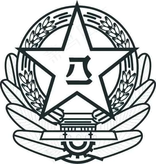 国人民解放军军徽eps,ai矢量模版下载