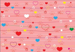 可爱心形花纹矢量