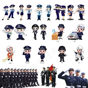 警察交警消防员psd分层素材