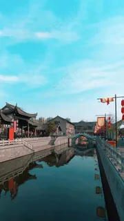 古镇河道高清摄影图片 古镇河道高清摄影图片