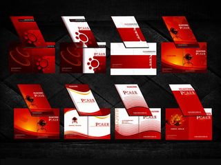 红色高科技画册封面设计矢量素材