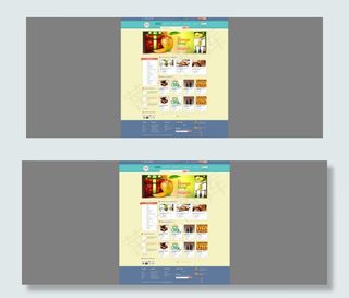 扁平风格网站模板PSD分层 扁平化...