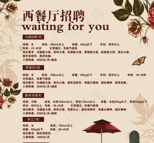 西餐厅招聘