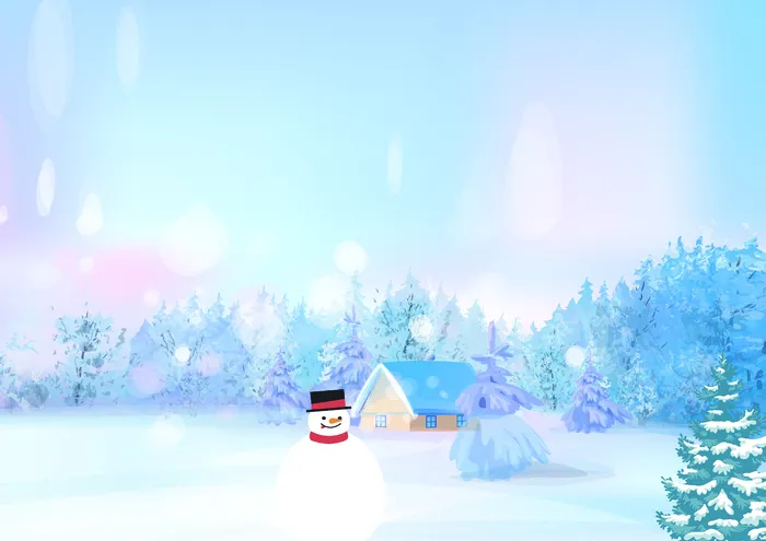 蓝色小雪节气小报手抄报电子报(4961X3508(DPI:300))psd模版下载