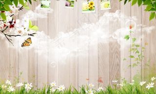 木板背景墙图片