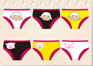 儿童内裤图案羊猪猪