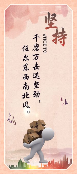 坚持企业文化海报