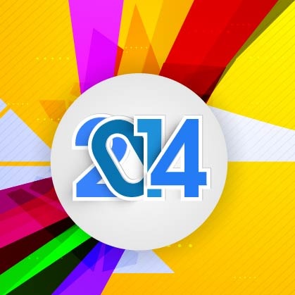 2014艺术字设计炫彩海报eps,ai矢量模版下载