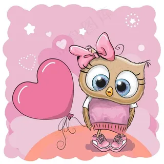 爱心与猫头鹰漫画图片