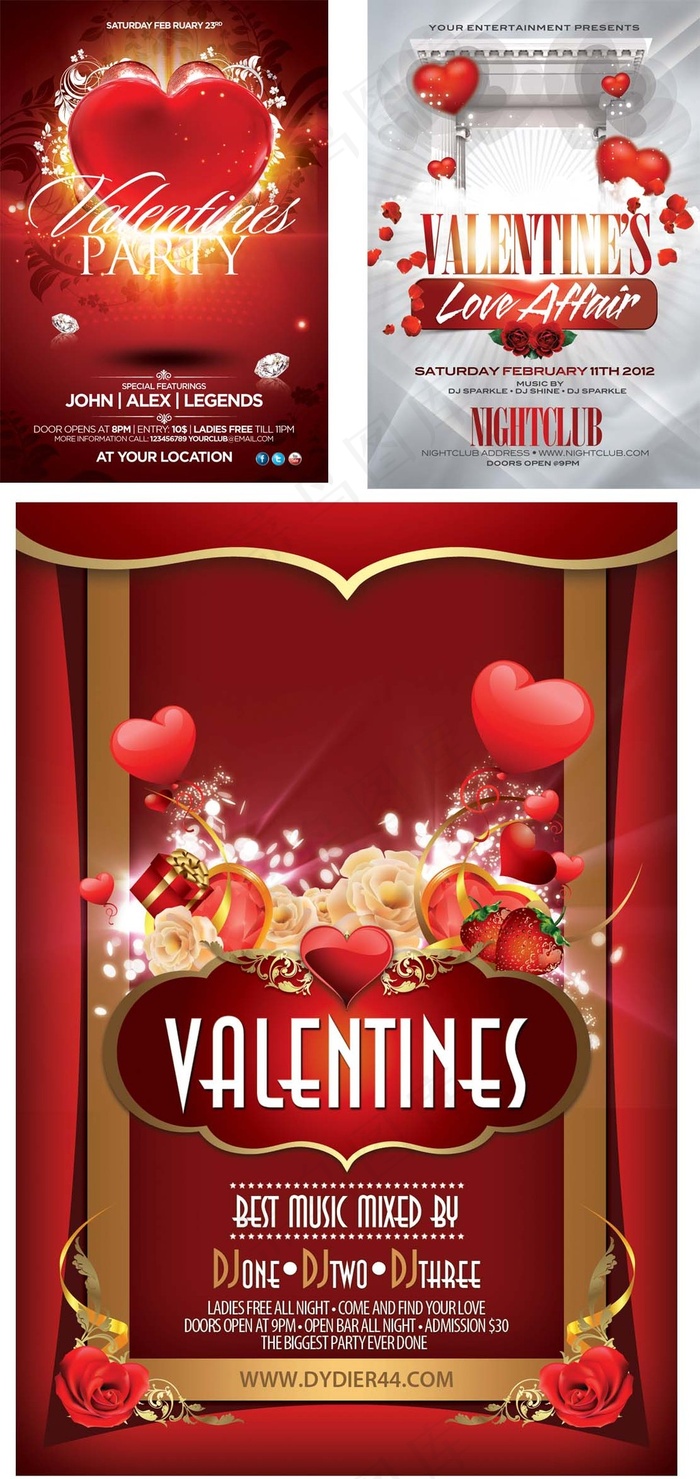 白色情人节宣传海报广告设计