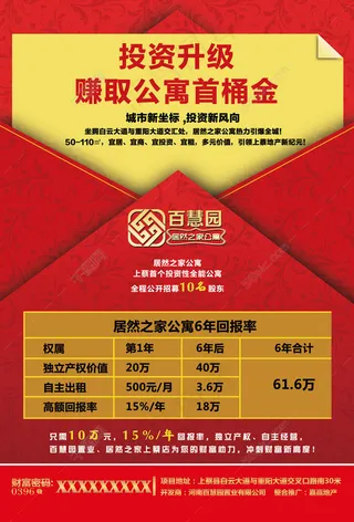 投资升级赚取公寓首桶金宣传海报