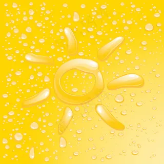 水珠太阳黄色矢量素材