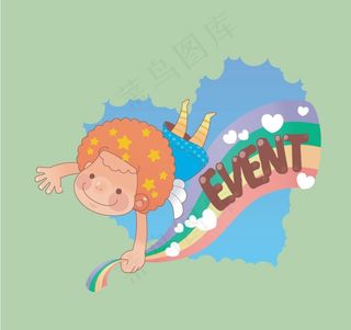 游泳的卡通人卡通潜水