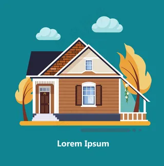 创意卡通房子插画