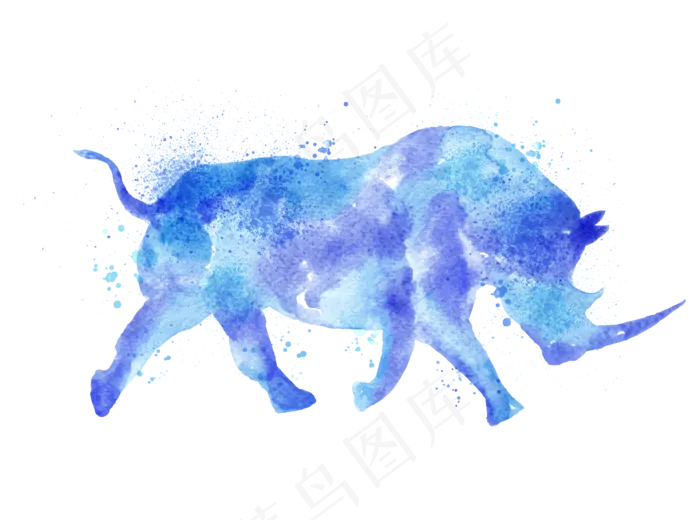 卡通犀牛动物图片海报素材(5000X3715)