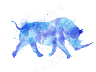 卡通犀牛动物图片海报素材