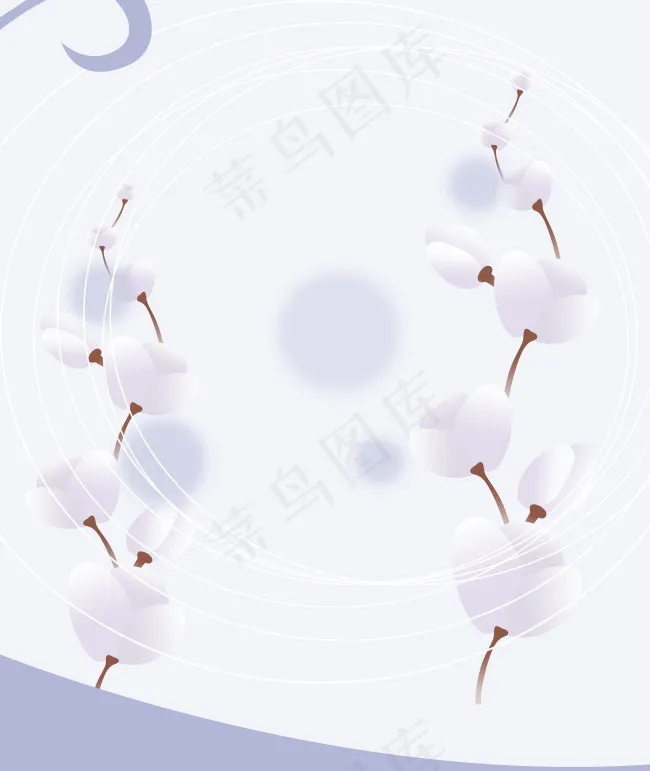 花朵线条清新移门