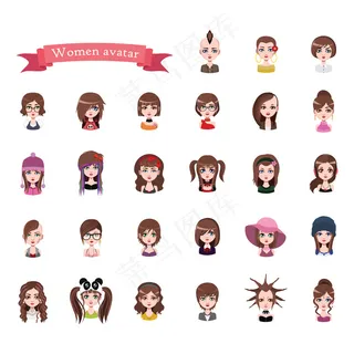 卡通人物扁平化可爱各种职业矢量素材