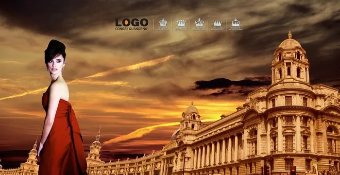 欧式建筑图片(4200X2400(DPI:300))psd模版下载