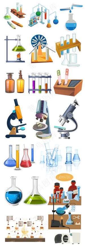 化学课做实验器材免扣PNG素材