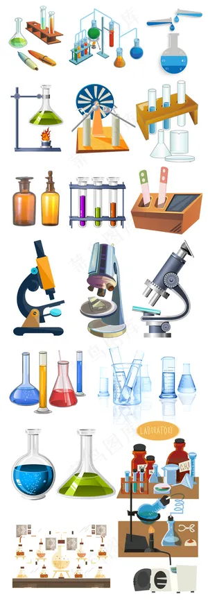 化学课做实验器材免扣PNG素材