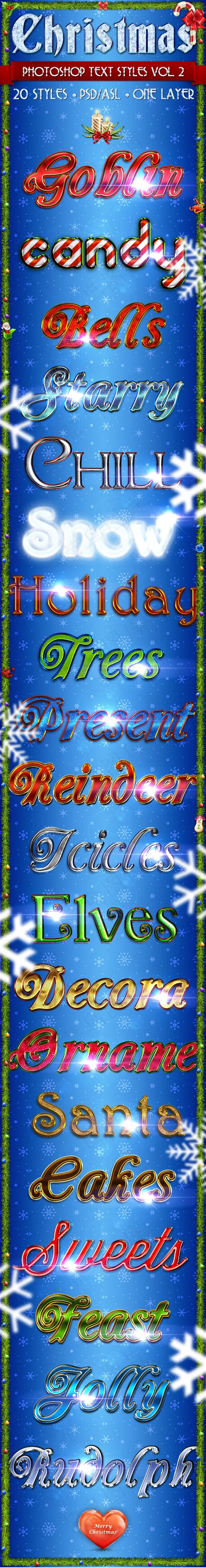 圣诞节装饰艺术字PS样式V2psd模版下载