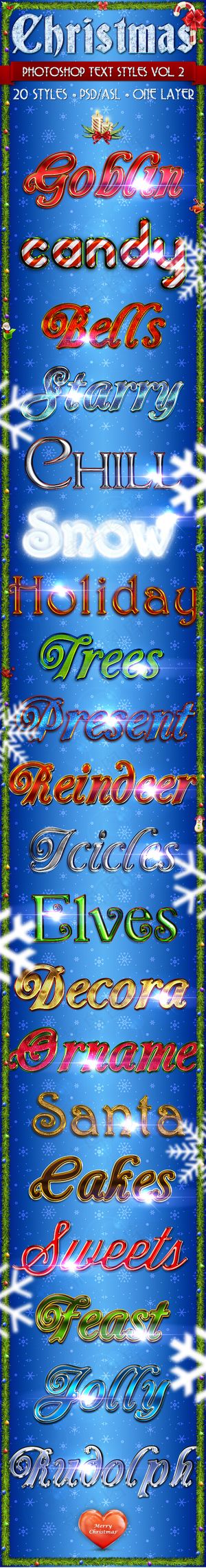 圣诞节装饰艺术字PS样式V2