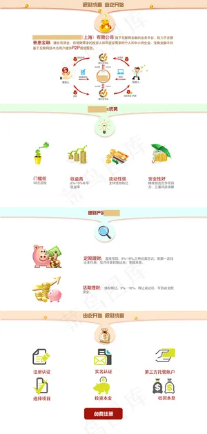 金融行业新手导航落地页