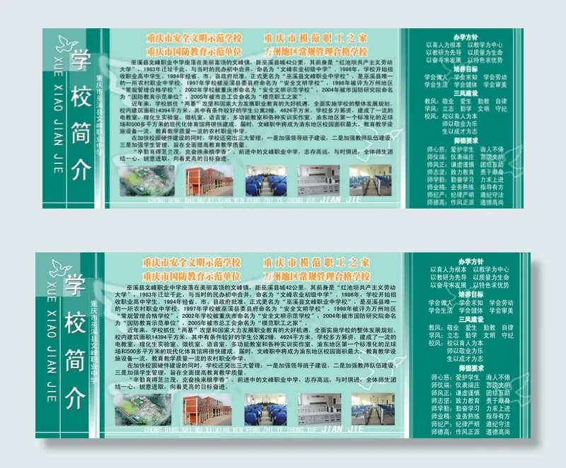 职业中学学校简介展板PSD分层模板psd模版下载