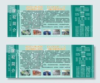 职业中学学校简介展板PSD分层模板