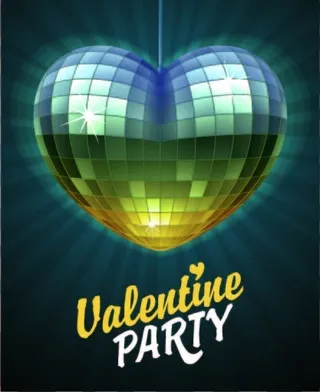 party心形绚丽马赛克海报