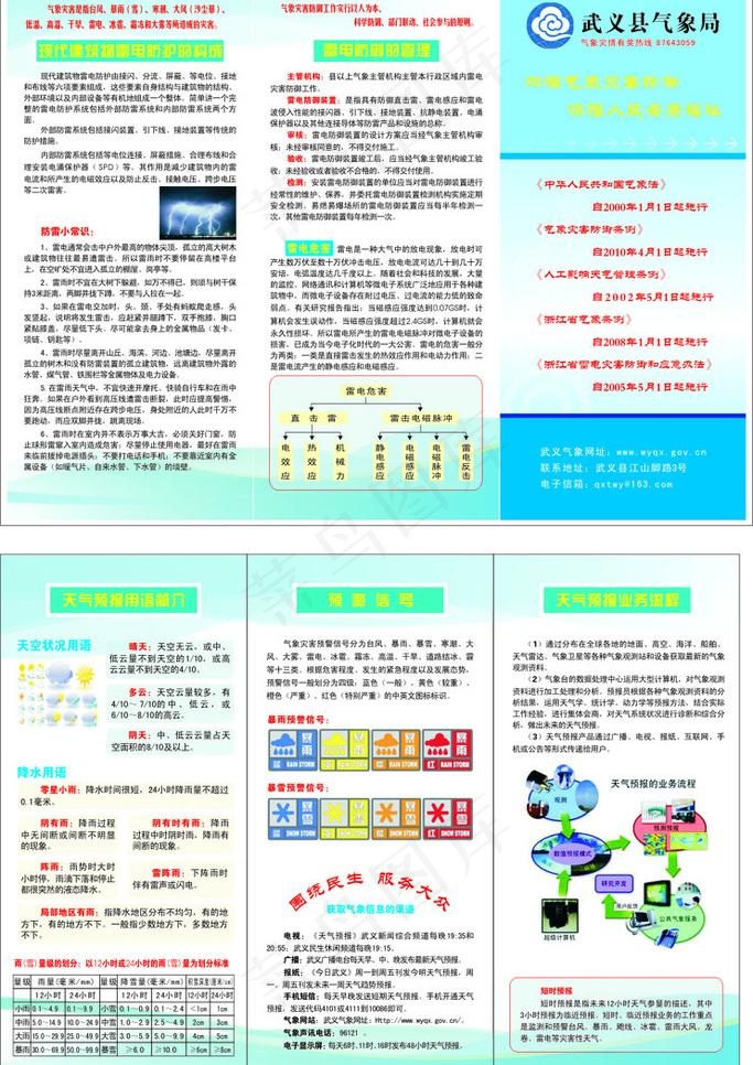 气象宣传三折页图片cdr矢量模版下载