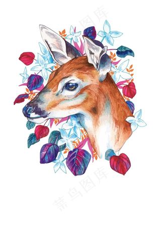 手绘小鹿png元素