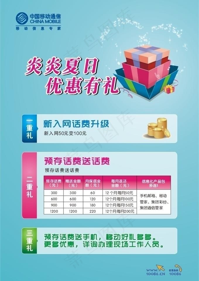 中国移动送礼海报图片cdr矢量模版下载