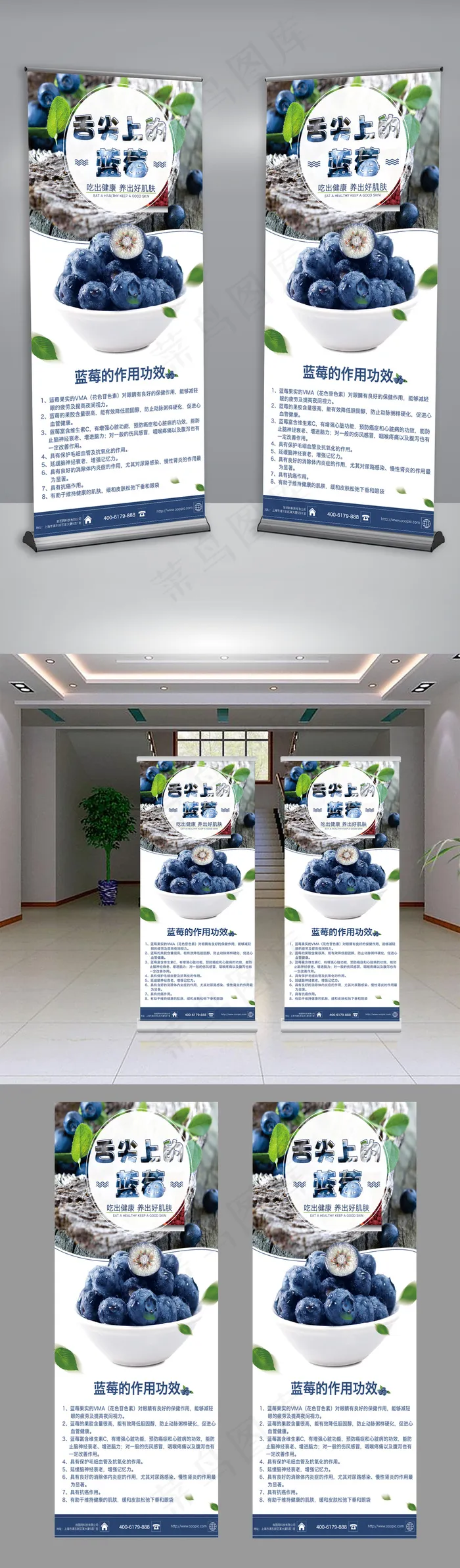 新鲜天然蓝莓水果超市促销宣传展架(3780X8504(DPI:120))psd模版下载